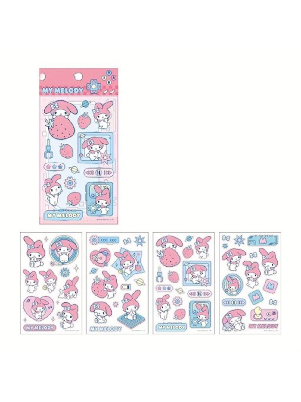 #MEL-2196 My Melody Sanrio Sticker Pack - Transparent - 4 Sheets Per Pack